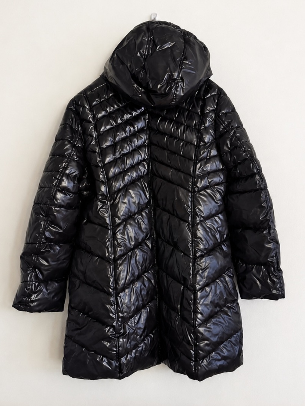 Sam Edelman Long Hooded Puffer Coat Removable Hood Black XXL NWT - Picture 8 of 12